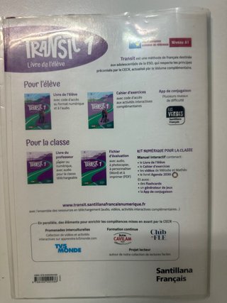 Libro de frances Transit 1 , livre de l’élève