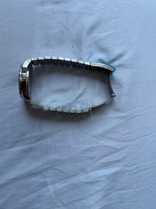 Reloj Hombre Plateado Esfera Negra