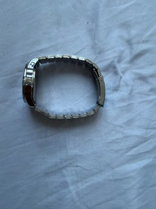 Reloj Hombre Plateado Esfera Negra