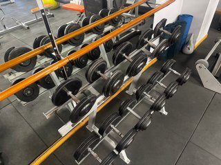 Mancuernas profesionales gimnasio 12-25 kg + rack