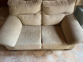 Conjunto 2 sofás 2 y 3 plazas tela beige