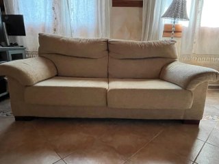 Conjunto 2 sofás 2 y 3 plazas tela beige