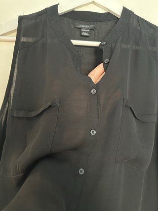 Camisa sin mangas Amisu Negra Talla L
