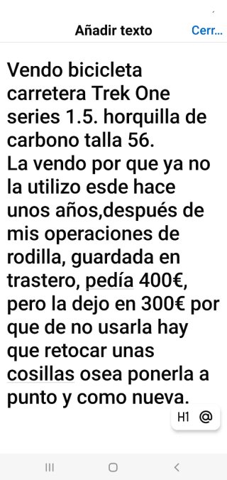 Bicicleta Trek One Series 1.5 horquilla de carbono