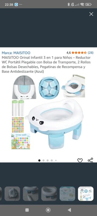 Orinal Reductor WC 3 en 1 Panda Azul