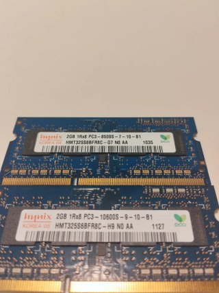 Hynix 4GB(2+2) DDR3 RAM PC3-8500S y PC3-10600S