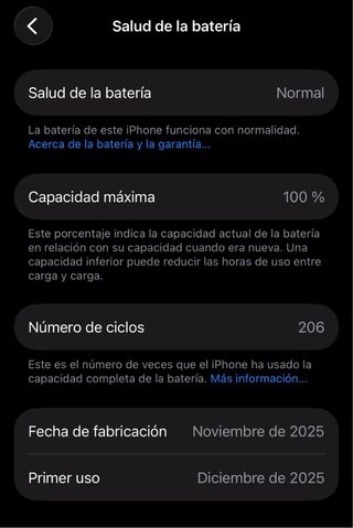 iPhone 17 Batería 100%