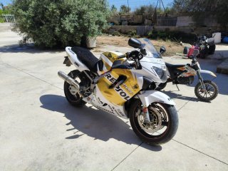 Honda CBR600F Oro y Blanca