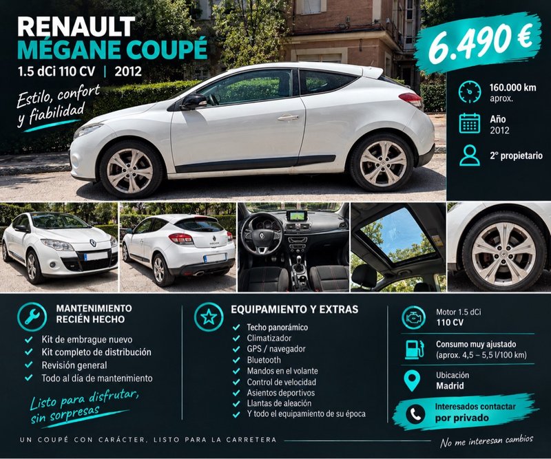 Renault Mégane Coupé 1.5 dCi Dynamique EDC 2011