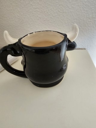 Taza cerámica 3D cabeza de toro pintada a mano
