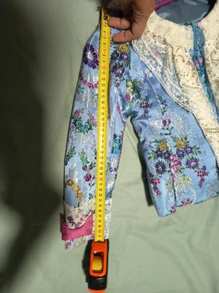 Traje de Fallera Niña Azul  lilaceo, lazo rosa org