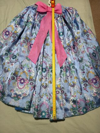 Traje de Fallera Niña Azul  lilaceo, lazo rosa org