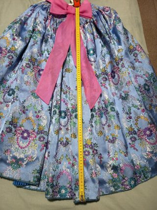 Traje de Fallera Niña Azul  lilaceo, lazo rosa org