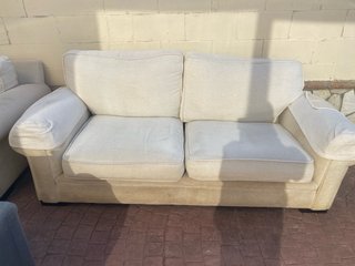 Sofá 3 y 2 plazas beige tela 225€ las dos piezas