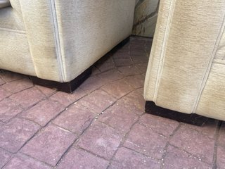 Sofá 3 y 2 plazas beige tela 225€ las dos piezas