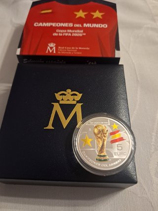 Moneda Plata FIFA Campeones Mundial España 5 Euro
