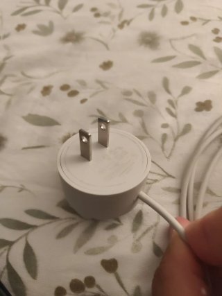 Google Home Mini con cargador americano.