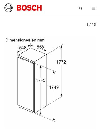 Frigorífico Bosch Serie 6 Integrable Nuevo