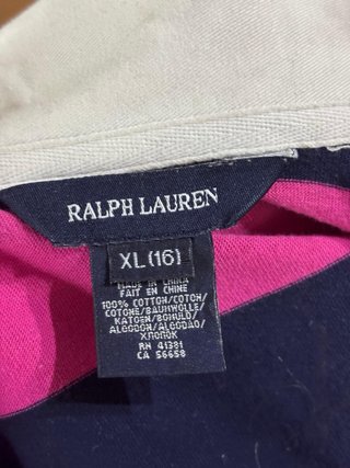 Polo Ralph Lauren Rayas Rosa y Azul