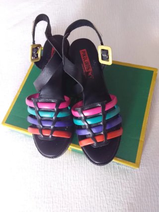 Sandalias Pikolinos Tacon Ancho Multicolor
