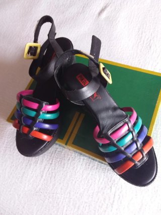 Sandalias Pikolinos Tacon Ancho Multicolor