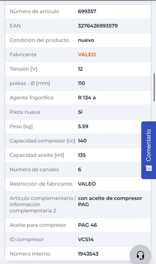 Compresor Aire Acondicionado Valeo 5Q0820803C