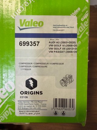 Compresor Aire Acondicionado Valeo 5Q0820803C