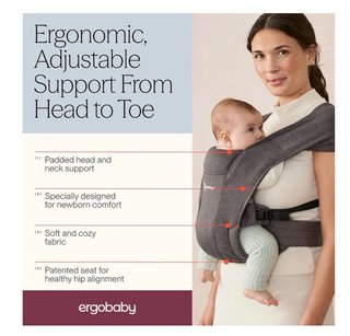 Mochila Portabebés Ergobaby Newborn Gris