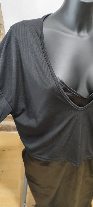 Conjunto 2 piezas negro top y vestido L