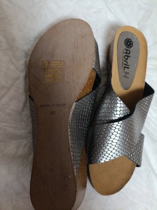 Sandalias Abril Plata Piel Natural