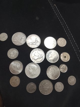 Monedas antiguas de plata