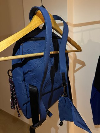 Mochila Desigual Azul con Logo Repetido