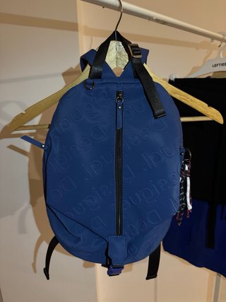 Mochila Desigual Azul con Logo Repetido