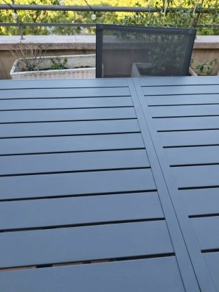 Mesa extensible y 4 Sillas Exterior Aluminio