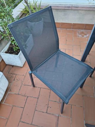 Mesa extensible y 4 Sillas Exterior Aluminio