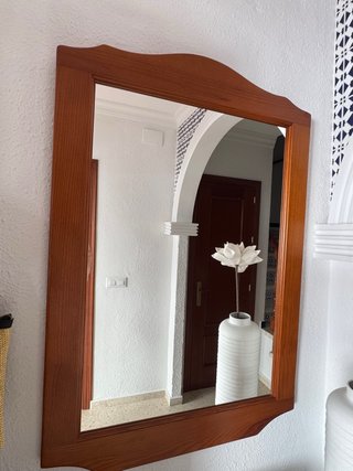 Specchio d'ingresso in legno e vetro