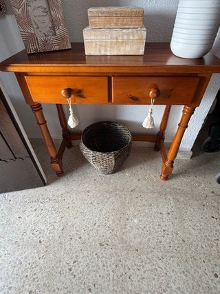 Mueble recibidor madera 2 cajones