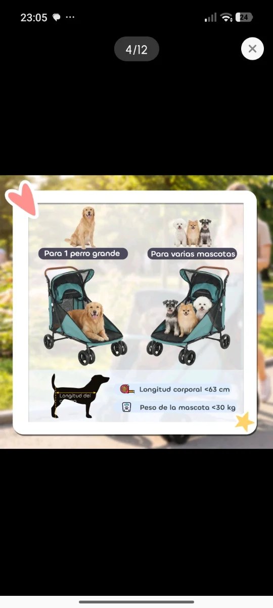 Carro Paseo Perro hasta 30kg