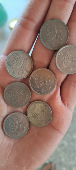 7 Monedas 5 Pesetas España 1982