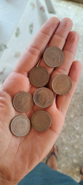 7 Monedas 5 Pesetas España 1982