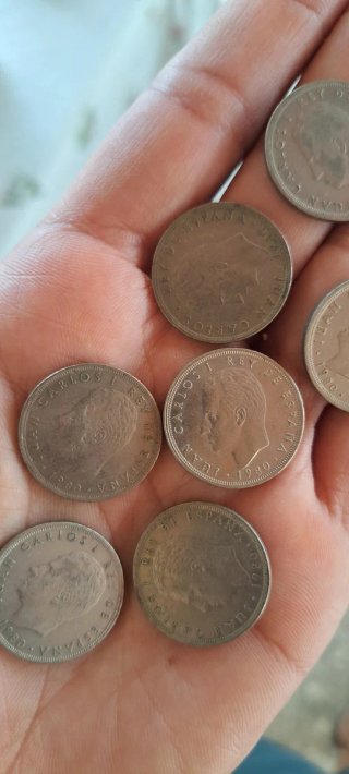7 Monedas 5 Pesetas España 1982