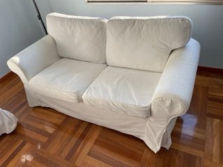 Conjunto Sofás y sillón EKTORP IKEA blancos