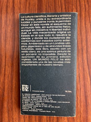 Un mundo feliz novela
