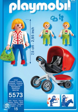 Mamá con carrito gemelos Playmobil 5573
