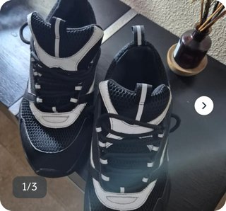 Zapatillas Dior Negras y plateadas reflectante