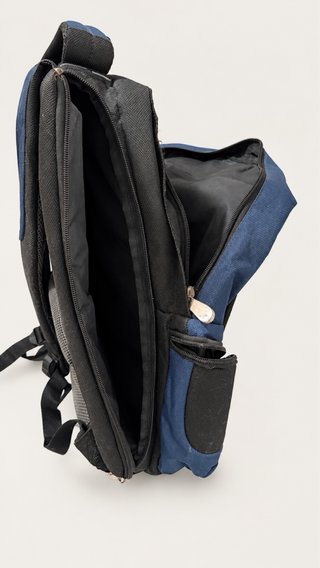 Mochila para portátil acolchada azul y negra