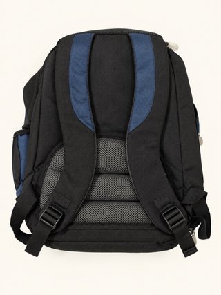 Mochila para portátil acolchada azul y negra