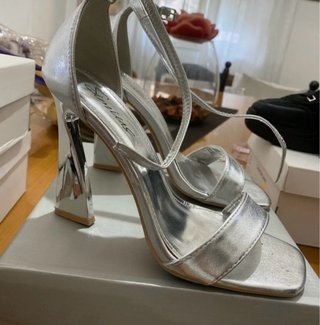 Scarpe Simias donna argento tacco alto