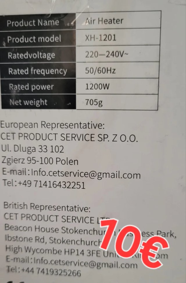 Mini calefactor XH-1201 22€