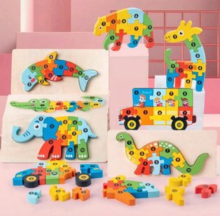 Puzzle Giraffa in Legno Numerato 1-10